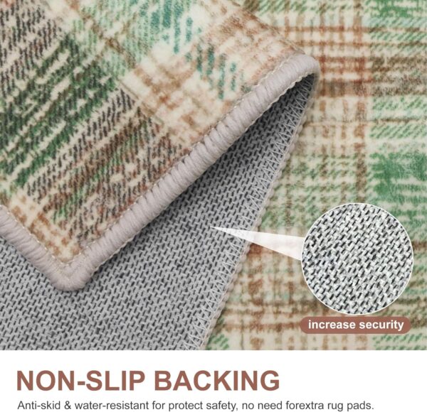 8x10 Area Rugs, Plaid Print Living Room Rug Non-Slip, Machine Washable Large Area Rug, Soft Modern Rug for Bedroom, Dining Room, Playroom, Ivory/Multi - Image 6
