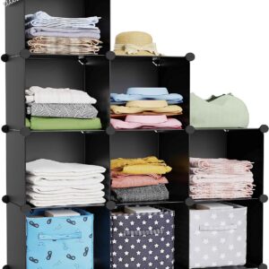 HOMIDEC Closet Organizer, 9-Cube Closet Organizers and Storage, Portable Closet Storage Shelves,Closet Organizer Storage Shelves, Clothes Storage Organizer for Garment Racks, Closet, Wardrobe