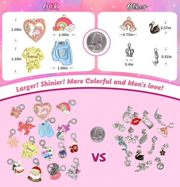 Girls Charm Bracelet Making Kit - Unicorn Jewelry Supplies Make Set DIY Art Craft Set Charm Bracelets Kits Creative Birthday Gifts for Kids Age 6 7 8 9 10 11 12 Year Old Girl Little Children Girl Toys - Image 4