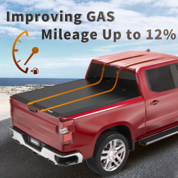 OEDRO Quad Fold Tonneau Cover Soft Four Fold Truck Bed Covers Compatible with 2015-2024 Ford F-150 F150 with 5.5 Feet Bed - Image 8