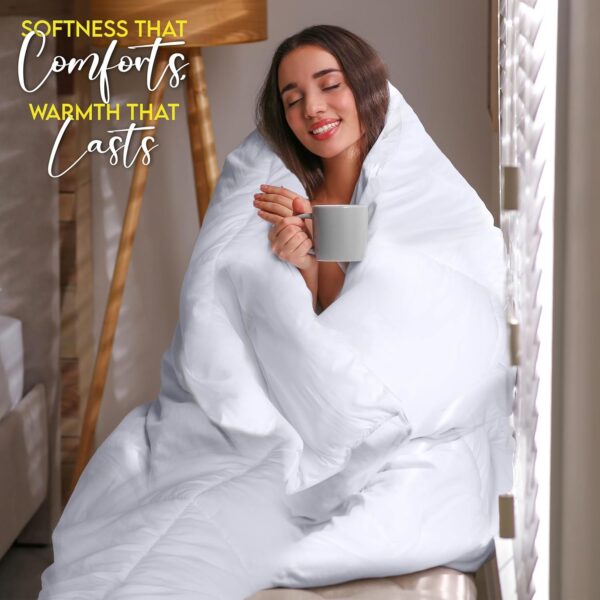 Utopia Bedding Comforter Duvet Insert, Quilted Comforter with Corner Tabs, Box Stitched Down Alternative Comforter Queen (White) - Image 5