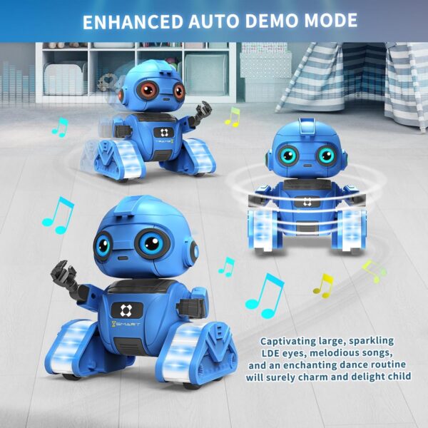 Robot Toys for Boys and Girls, Rechargeable Remote Control Robot with Auto-Demonstration, Light Projection, Dance Moves, Music, and Gesture Sensing –Toy Robot Gifts for 3+ Boys and Girls (Blue) - Image 6
