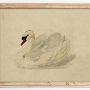 Kizbok Vintage Wall Art Decor Classical Swan Canvas Prints Farmhouse Wall Decor Rustic Watercolor Swan Vintage Art Pictures for Bedroom Bathroom Office Decor(8" x 10"-UNFRAMED)