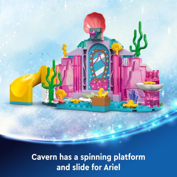 LEGO Disney Princess Ariel’s Crystal Cavern, Buildable Disney Toy Playset for Kids, Ariel Princess Mermaid Mini Doll and Fish Figure, Treasure Chest, Gift for Girls and Boys Ages 4 and Up, 43254 - Image 5