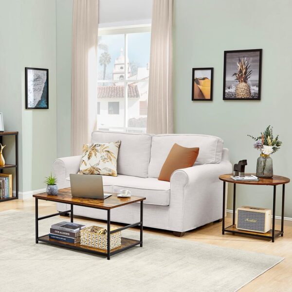 WOHOMO Coffee Table, Mid Century Modern Coffee Table for Living Room Rustic Farmhouse Center Table 2 in 1Detachable Table Set, Rustic Brown - Image 6