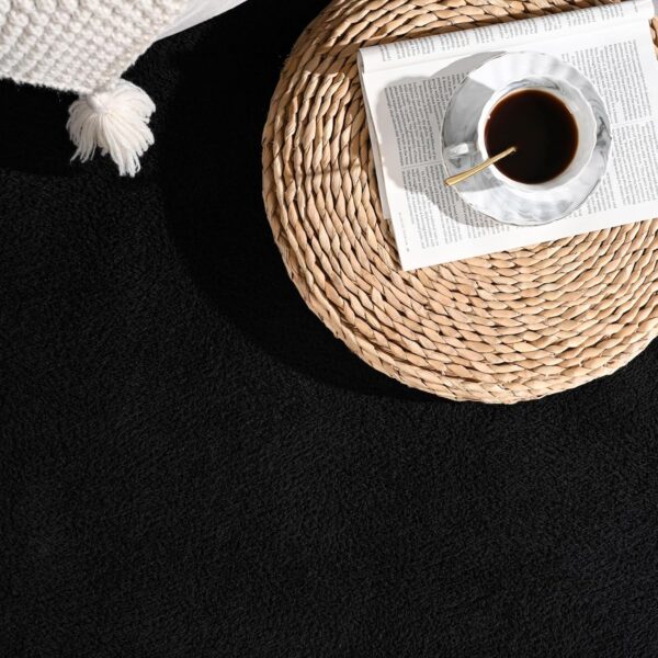 Large Ultra Soft Modern Area Rugs for Living Room Bedroom, 5x8 Feet Black Thickened Memory Foam Indoor Solid Minimalist Carpets, Non-Slip Comfy Rug for Boys Girls Nursery Room Home Decor - Image 5
