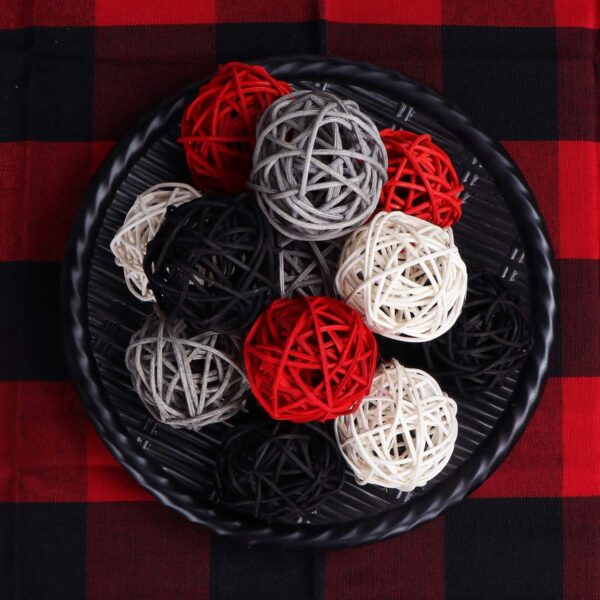 STMK 24 Pcs 2 Inch Rattan Balls Decorations, Wicker Balls Decorative for Home Decor DIY Vase Bowl Filler Ornament Baby Room Nursery Décor Wedding Table Decoration (Black, Grey, Red, White) - Image 5