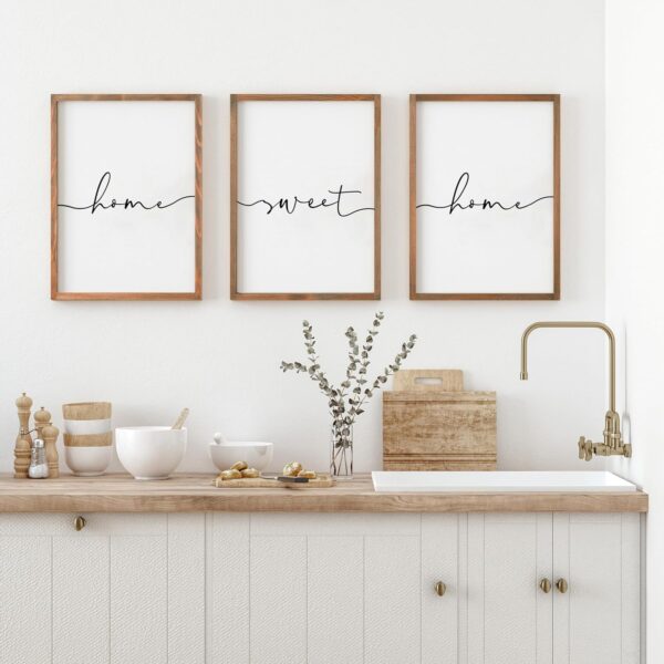 Heiple Set of 3 Framed Farmhouse Home Sweet Home Sign 11"x14" Above Bed Wall Decor for Bedroom Decor and Living Room Wall Art Wood Signs (Brown, 11''x14) - Image 8