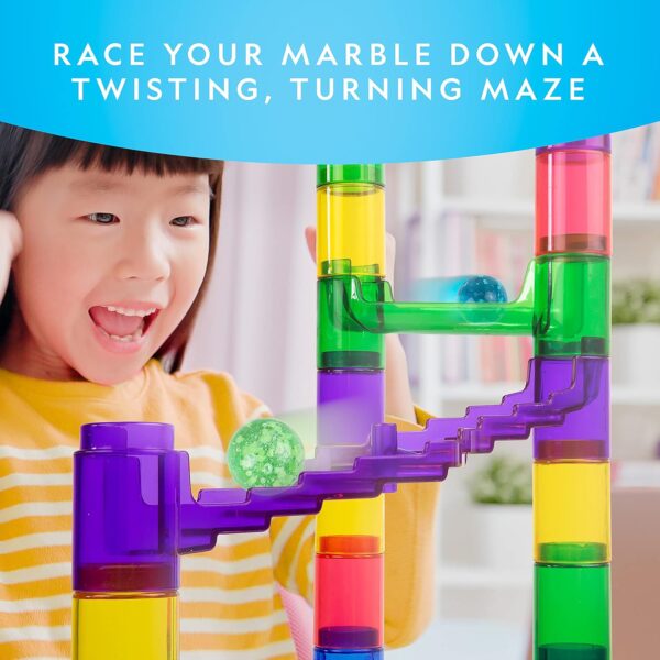 NATIONAL GEOGRAPHIC Glowing Marble Run – Construction Set with 15 Glow in The Dark Glass Marbles & Storage Bag, STEM Gifts for Boys and Girls, Building Project Toy (Amazon Exclusive) - Image 5