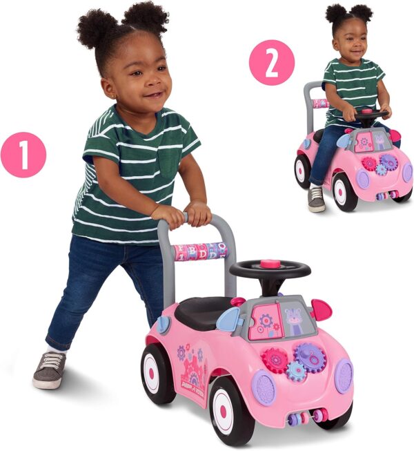 Radio Flyer Creativity Car, Sit to Stand Toddler Ride On Toy, Ages 1-3, Pink Kids Ride On Toy, Large - Image 3