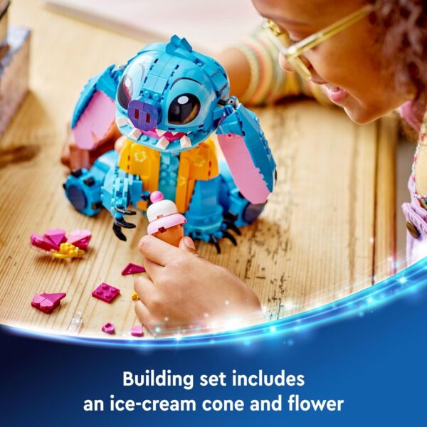 LEGO Disney Stitch Toy Building Kit, Disney Toy for 9 Year Old Kids, Buildable Figure with Ice Cream Cone, Fun Disney Gift for Girls, Boys and Lovers of The Hit Movie Lilo and Stitch, 43249 - Image 5