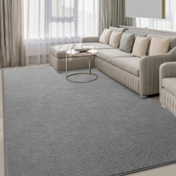 Hutha Large Area Rugs for Bedroom Living Room, 5x8 Grey Solid Fluffy Super Soft Memory-Foam Furry Bedside Carpets, Modern Indoor Floor Rug Aesthetic Minimalist Rug for Kids Girls Boys Home Decor - Image 2