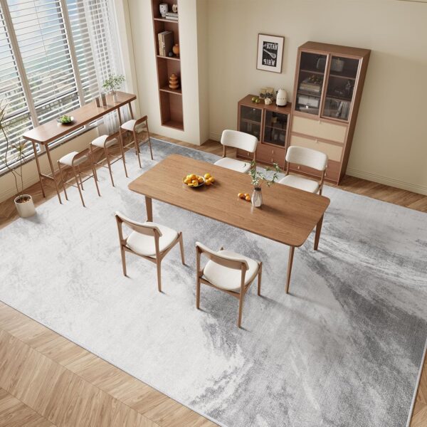Vamcheer Washable Abstract Area Rug - Contemporary Style for Living Room, Bedroom, Kitchen - Machine Washable Rug for Living Room - Non-Shedding and Easy-Cleaning - Grey-White 5x7 ft - Image 5