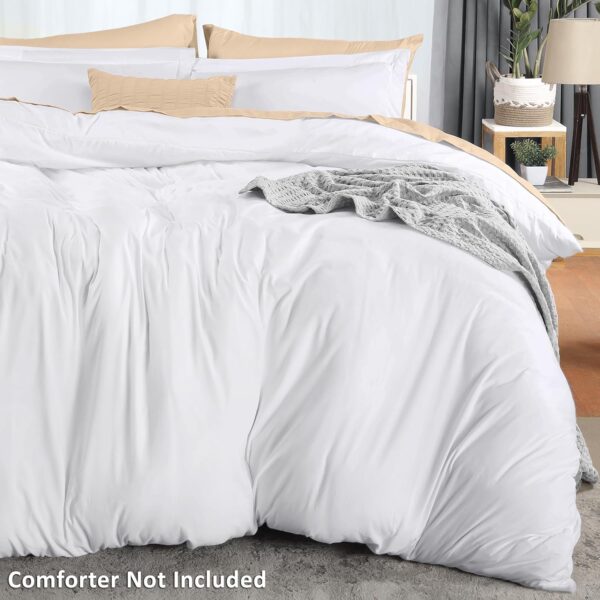 Utopia Bedding Duvet Cover Queen Size - 1 Duvet Cover with 2 Pillow Shams - 3 Pieces Bedding Duvet Cover with Zipper Closure - Soft Brushed Microfiber, 90 X 90 Inches (Queen, White) - Image 4