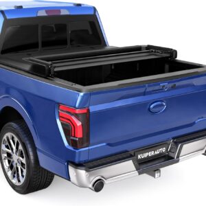 Tri 3-Fold 5.5 FT Soft Folding Truck Bed Tonneau Cover On Top Compatible with 2015-2024 Ford F150 F-150 Bed 3 Fold Styleside