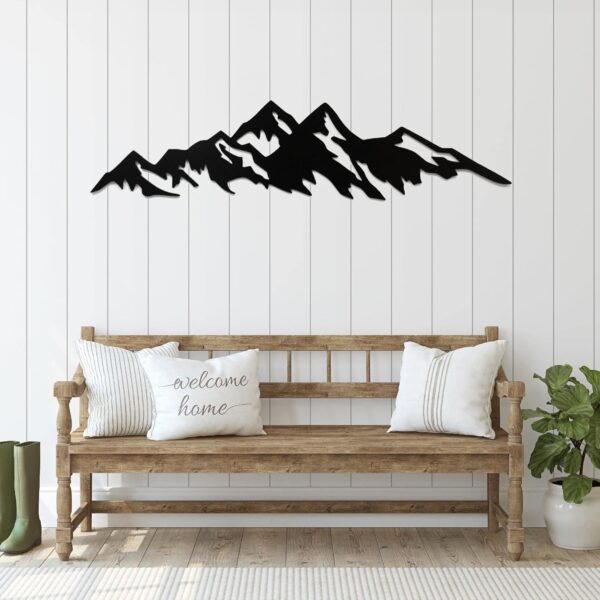 METALPLEX Mountains Metal Wall Art - Durable And Rust-free Indoor & Outdoor Aluminum Composite Wall Decor - Home Decor Wall Art For Living Room And Bedroom Decorations - White (60" x16") - Image 2