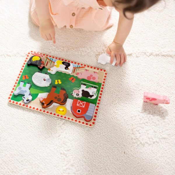 Melissa & Doug Farm Wooden Chunky Puzzle (8 pcs) - FSC Certified - Image 7