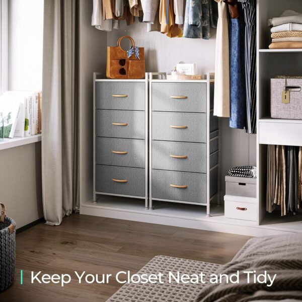 LINSY HOME Dresser for Bedroom with 4 Drawers, Tall Dressers Storage Drawers, Tower Organizer Unit for Hallway, Entryway, Closets, Sturdy Steel Frame, Wood Top - Image 7