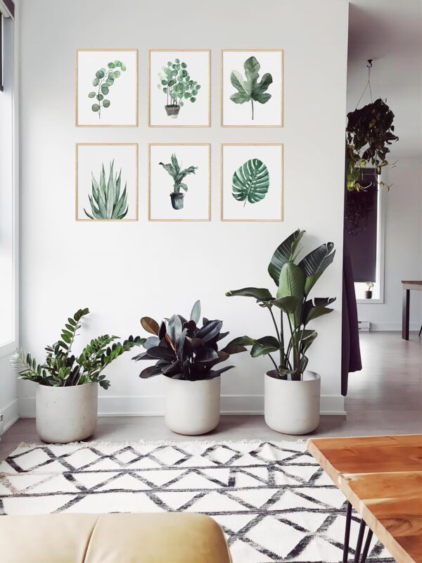Jiovbiol Minimalist Green Wall Art Prints Set of 6，Boho Greenery Botanical Wall Decor，Leaves Paintings For Wall,Green Plant Posters Collage Set for Living Room(Unframed 8x10in) - Image 2