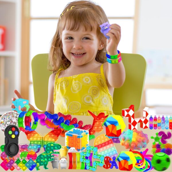 Fidget Toys, 120 Pack Fidgets Set Stocking Stuffers for Kids Party Favors Autism Sensory Toy Bulk Adults Kids Boys Girls Teens Stress Autistic ADHD Anxiety Carnival Treasure Classroom Prizes - Image 4