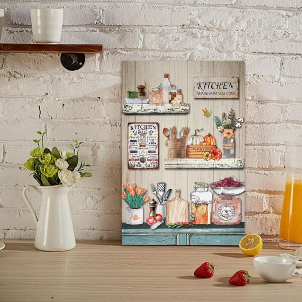 Kitchen Canvas Wall Art Print Kitchen Pictures Wall Decor and Accessories Dining Room Decor With Framed - Image 2