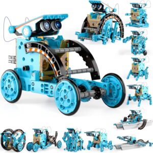 Lucky Doug 12-in-1 STEM Solar Robot Kit Toys Gifts for Kids 8 9 10 11 12 13 Years Old, Educational Building Science Experiment Set Birthday for Kids Boys Girls