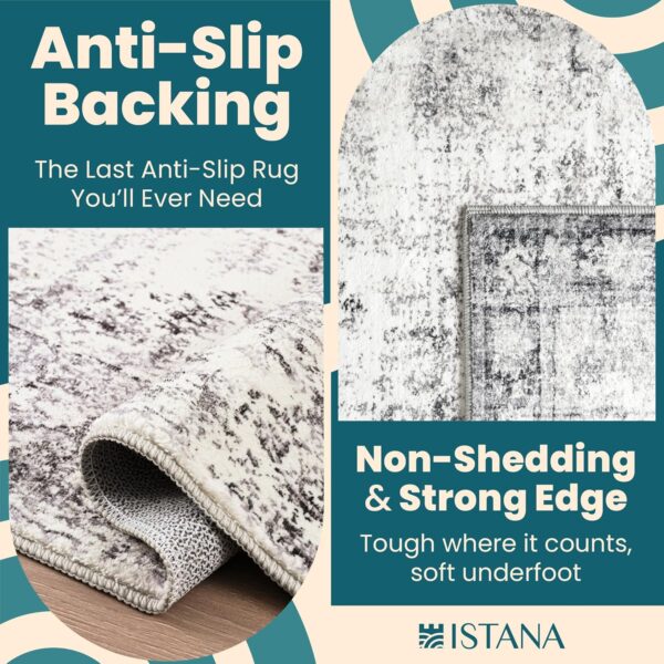 Istana 5x7 Rugs - Gray & Beige Area Rug - Kid & Pet Friendly Living Room Area Rugs 5x7 - Non Shedding Plush Area Rugs 5x7 - Foldable 5x7 Rugs for Bedroom - Eco-Friendly 5x7 Washable Area Rug - Image 4