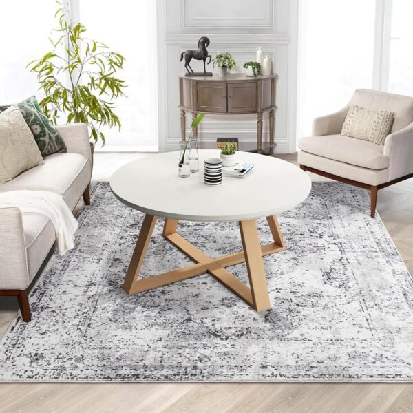 Mid-Century Round Coffee Table, with Wood Coffee Table Leg, Center Table Livingroom Table, End Table for Your Office, Study or Reception Area (A) - Image 7