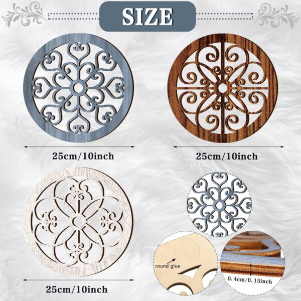 Blulu 3 Pieces Thicken Rustic Wall Decor Farmhouse Wall Art Decor Wood Hanging Decoration for Living Room Bedroom Home Indoor Outdoor Office(Vintage Style) - Image 3