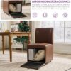 TYBOATLE Upholstered Dining Chairs Set of 4 Swivel Dining Room Chairs Kitchen Chairs w/Casters & Storage Comfy Modern Rolling Brown Leather Chair for Living Room Armless Chair (4, Chestnut Brown) - Image 6