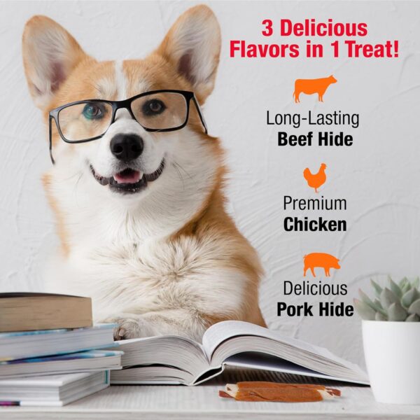 Good 'n' Fun Triple Flavor Ribs, 24 Ounces, Rawhide Chews for All Dogs - Image 4