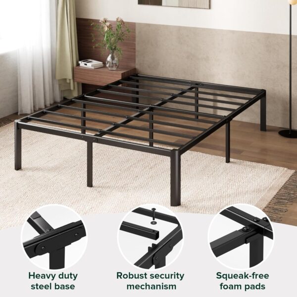 Zinus Van 16 Inch Metal Platform Bed, Steel Slat Support, No Box Spring Needed, Eco Friendly WonderBox Packaging, Easy Assembly, Black, Full - Image 6