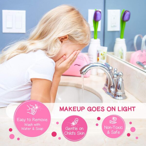 Kids Real Makeup Kit for Little Girls: with Pink Unicorn Purse - Real, Non Toxic, Washable Make Up Toy - Gift for Toddler Young Children Pretend Play Set Vanity for Ages 3 4 5 6 7 8 9 10 Years Old - Image 5