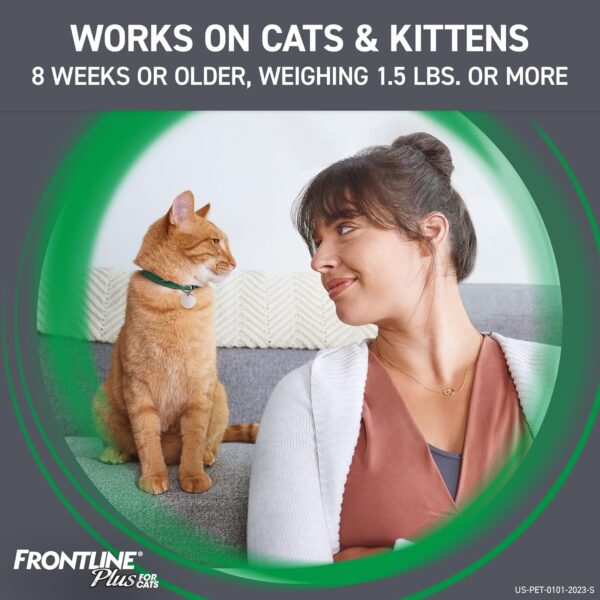 Frontline Plus Flea and Tick Treatment for Cats Over 1.5 lbs. 3 Treatments - Image 7