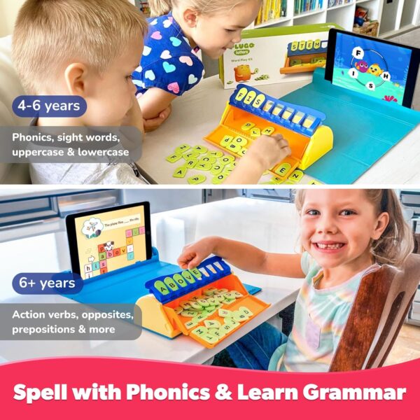 PlayShifu Educational Word Game-Plugo Letters Kit+App with 9 Learning Games, STEM Toy Gifts for Kids Age 4-8 Phonics, Spellings & Grammar 48 Alphabet Tiles Works with tabs/mobiles Packaging May Vary - Image 3
