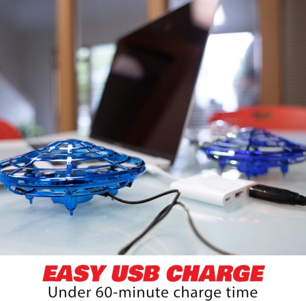 Force1 Scoot Hand Operated Drone for Kids or Adults - Hands Free Motion Sensor Mini Drones for Kids, Easy Indoor Small UFO Toy Flying Ball Drone Toy for Boys and Girls Kids Drones (Blue) - Image 4