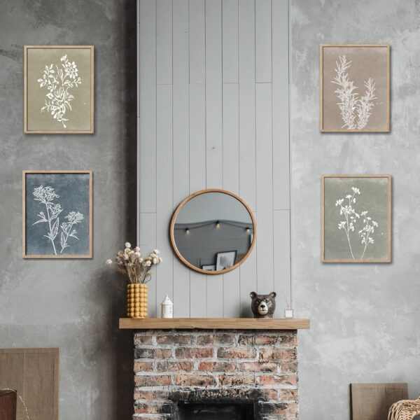 Framed Boho Wall Art Set of 4 for Wooded Minimalist Botanical Print Wall Art for Rustic Vintage Farmhouse Home Kitchen Wall Decor (Brown, 11x14) - Image 4