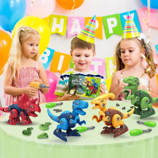 Dinosaur Toys for 3, 4, 5, 6, 7 Year Old Boys, Take Apart Toys with Electric Drill for Kids, STEM Educational Construction Building Toys, Ideal Xmas Birthday Gift, Incl Tyrannosaurus Rex Triceratop - Image 7