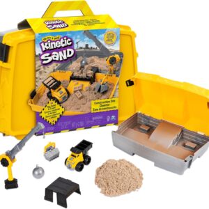 Kinetic Sand, Construction Site Folding Sandbox with Toy Truck, 2lbs Play Sand, Sensory Toys for Kids, Back to School Classroom Must Haves, Ages 3+