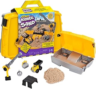 Kinetic Sand, Construction Site Folding Sandbox with Toy Truck, 2lbs Play Sand, Sensory Toys for Kids, Back to School Classroom Must Haves, Ages 3+