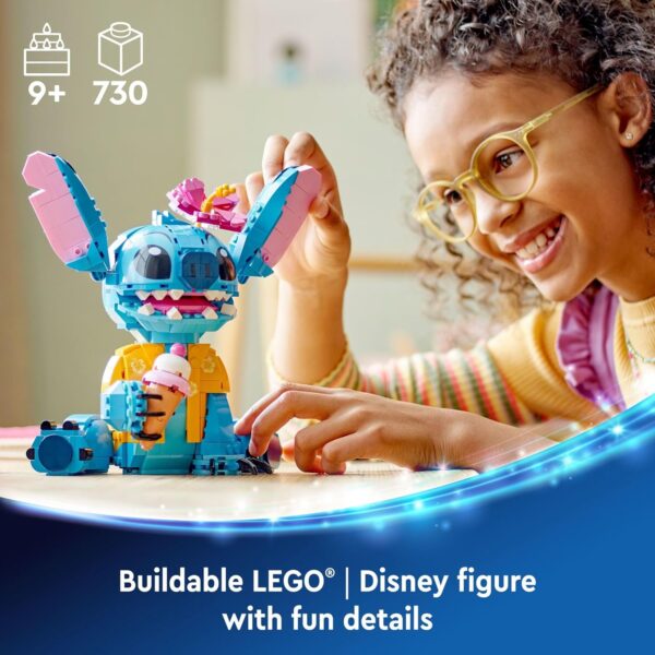 LEGO Disney Stitch Toy Building Kit, Disney Toy for 9 Year Old Kids, Buildable Figure with Ice Cream Cone, Fun Disney Gift for Girls, Boys and Lovers of The Hit Movie Lilo and Stitch, 43249 - Image 2
