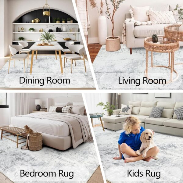 Homcomoda Large Rugs for Living Room Washable Bedroom Rug 8x10 Under Bed Non Slip Soft Abstract Carpet for Bedroom Dining Room Kids Room Classroom - Image 7