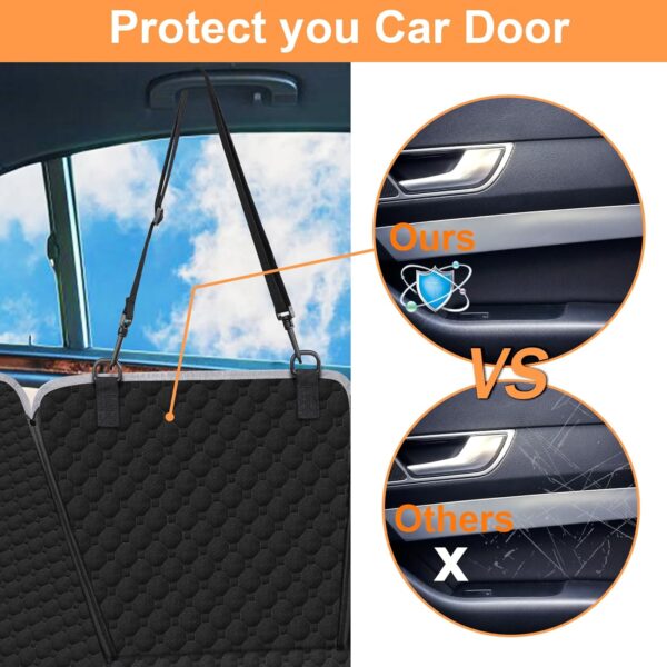 Mancro Dog Car Seat Cover for Back Seat, Waterproof Car Seat Protector for Dogs with Side Flaps, Scratchproof Dog Backseat Cover, Durable Nonslip Dog Hammock for Sedans, Trucks, SUVs, Standard - Image 2