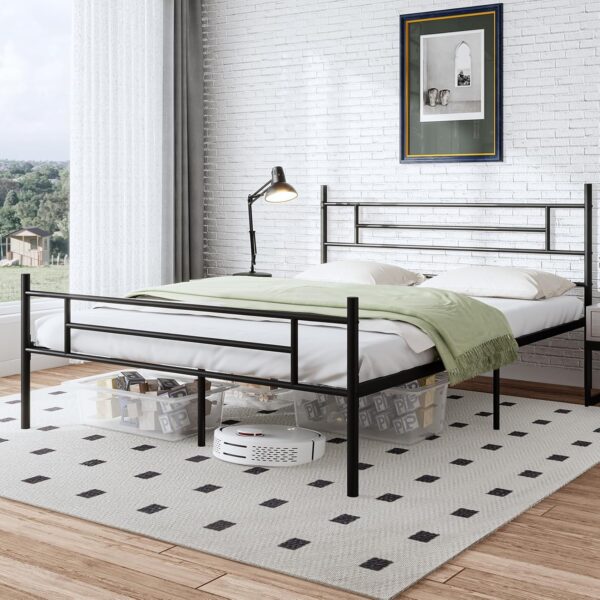 Novilla Queen Size Bed Frame with Headboard and Footboard, 14 Inch Metal Platform Bed Frame, Under Bed Storage, Strong Metal Slats Support, Mattress Foundation No Box Spring Needed - Image 7