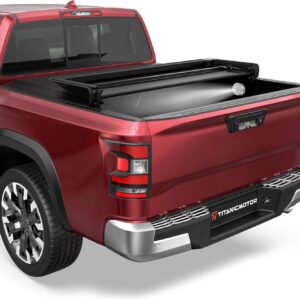 Soft Tri Fold Folding Truck Bed Tonneau Cover Compatible for 2005-2024 Nissan Frontier Fleetside 3-Fold 6FT 73Inch