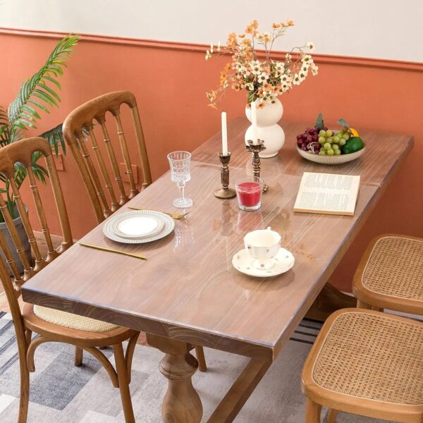 Clear Table Cover Protector 42 x 60 Inch, Table Protector for Dining Room Table, 1.5mm Thick Clear Plastic Table Protector, Clear Tablecloth Protector, Table Pad Mat for Kitchen - Image 2
