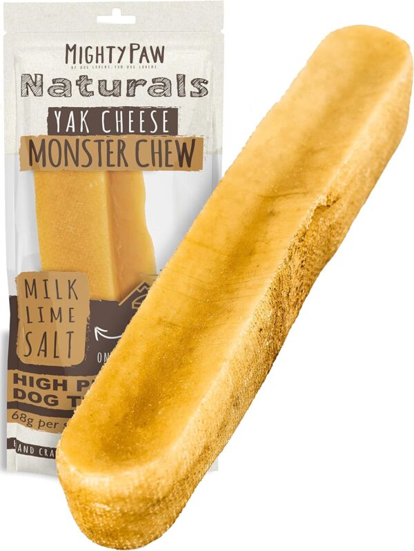 Mighty Paw Yak Cheese Chews for Dogs | All-Natural Long Lasting Pet Treats. Odorless and Great for Oral Health. Limited-Ingredient Chews for Puppies & Power-Chewers (Monster, 1 Pack)