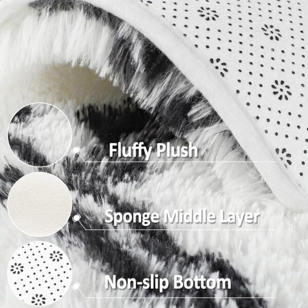 Lascpt 4×6 Large Shag Area Rugs for Bedroom, White Living Room Rug Super Soft Plush Fluffy Carpets, Moroccan Geometric Rug for Home Decor, Non-Slip Indoor Floor Rug for Dorm Kids Nursery Girls Room - Image 5