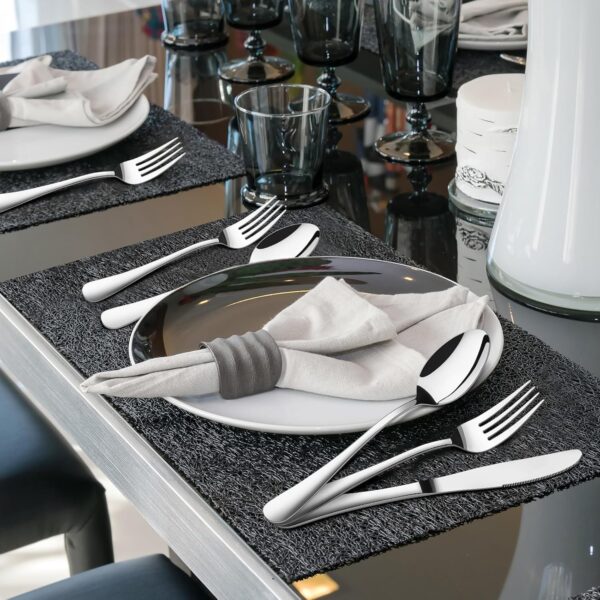 Silverware Set for 8, 40 Piece Heavy Duty Stainless Steel Flatware Utensils Cutlery Set Including Steak Knife Fork and Spoon, Dishwasher Safe, Gift Package for Wedding Housewarming - Image 4