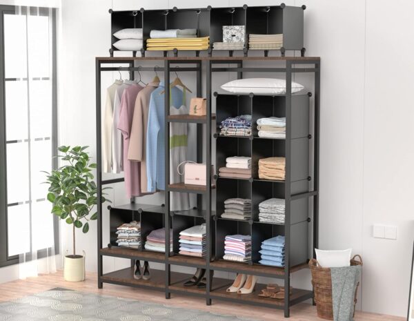 HOMIDEC Closet Organizer, 9-Cube Closet Organizers and Storage, Portable Closet Storage Shelves,Closet Organizer Storage Shelves, Clothes Storage Organizer for Garment Racks, Closet, Wardrobe - Image 6